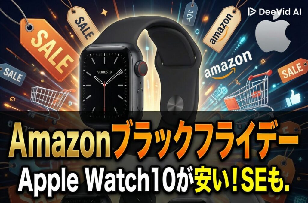 Amazonブラックフライデー Apple Watchをモチーフのイメージ画像