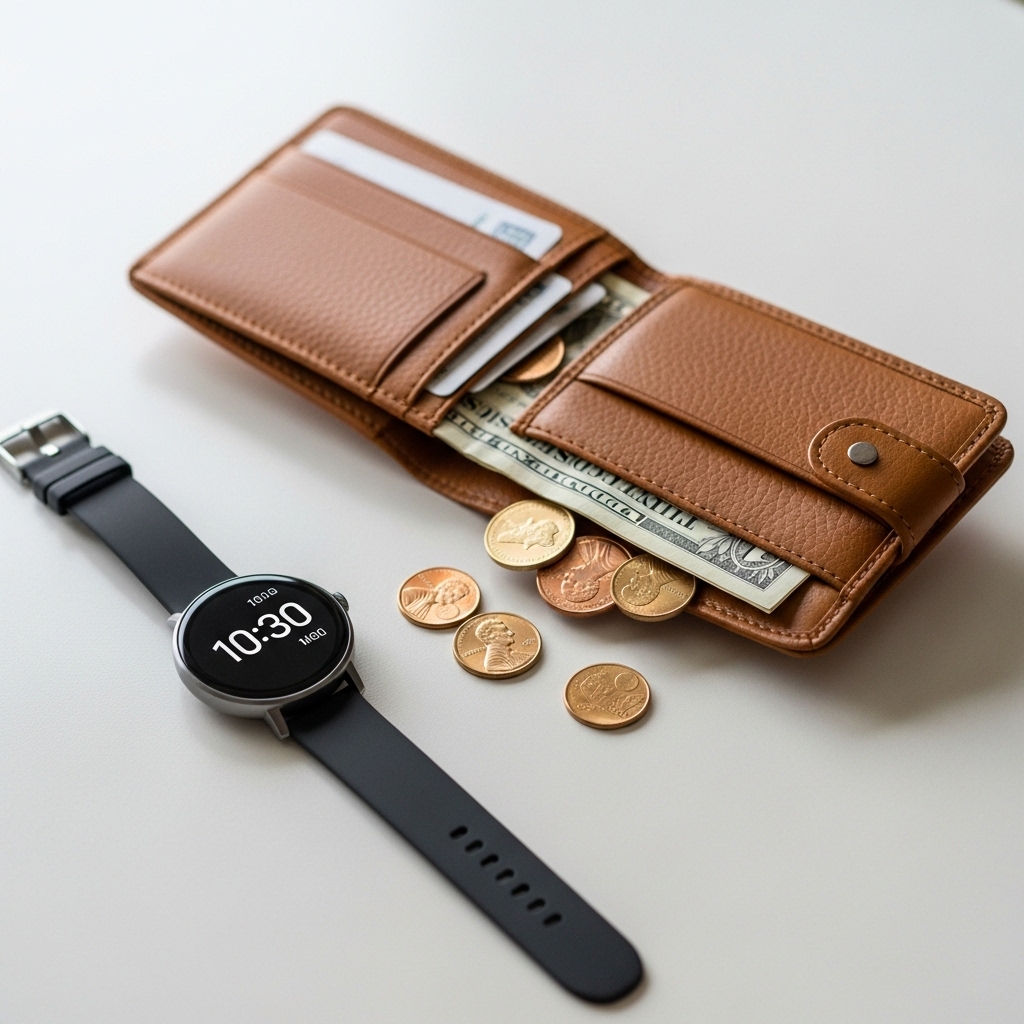 スマートウォッチと財布