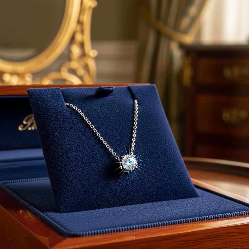 30代女性向けのシンプルで上質なシルバーネックレスのギフト