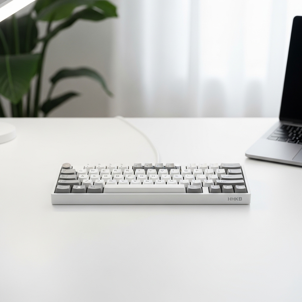 HHKB Professional HYBRID Type-S 白モデルの美しいデスクセットアップ