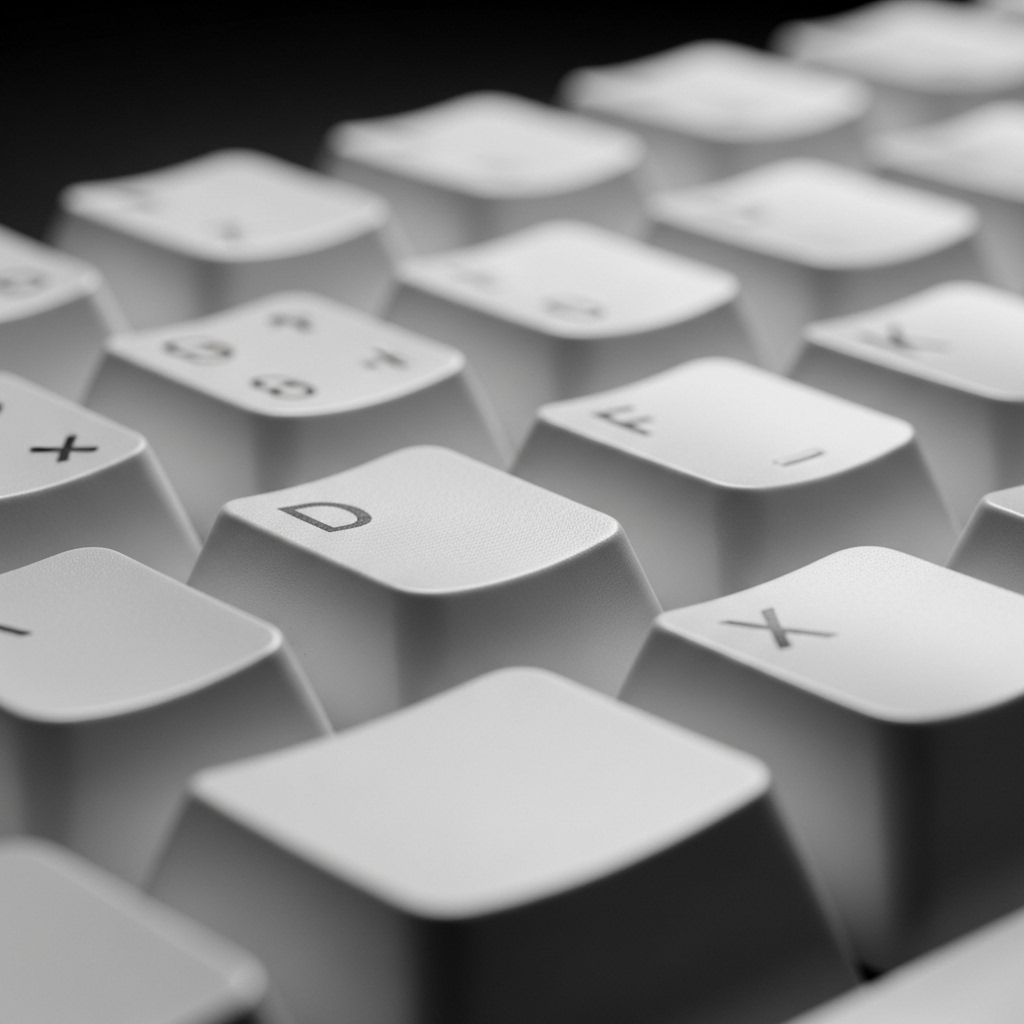 HHKBの白モデル（雪）の視認性の高さを強調したキーキャップのアップ