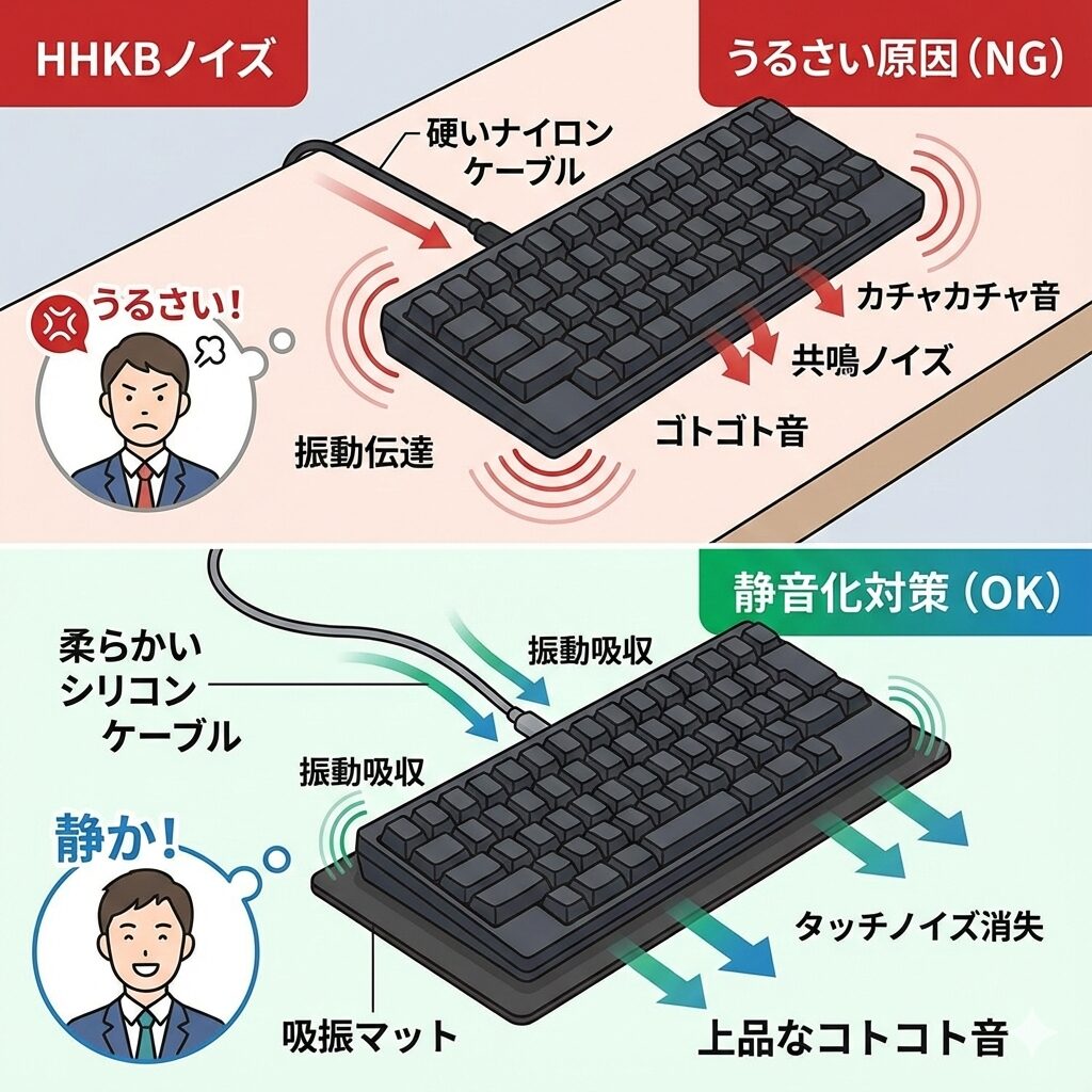 「うるさい」の原因と、改善対策を、分かりやすくイラスト図解