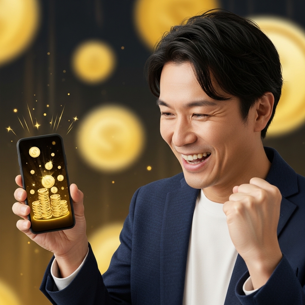 スマートフォンでお得な買い物情報を確認して喜ぶ日本人