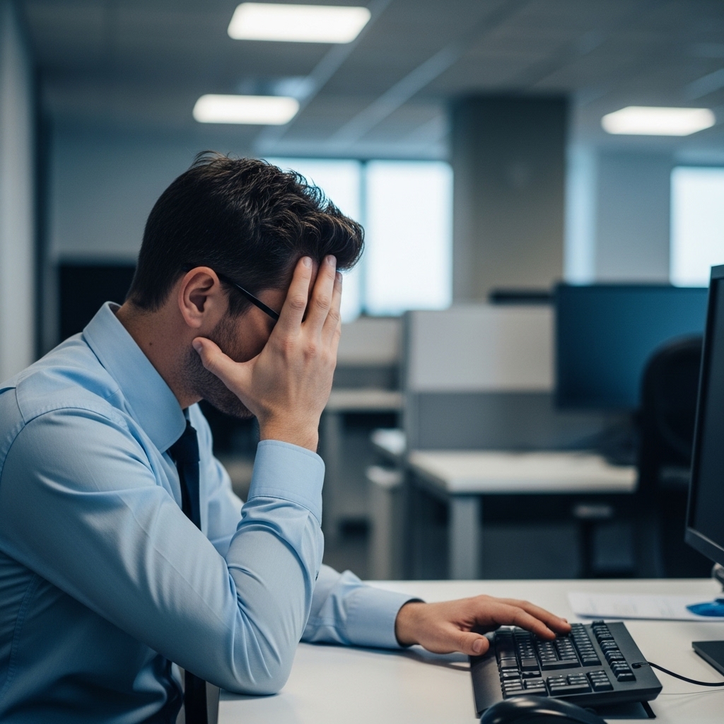 英語配列キーボードでの作業にストレスを感じる日本人ビジネスマン